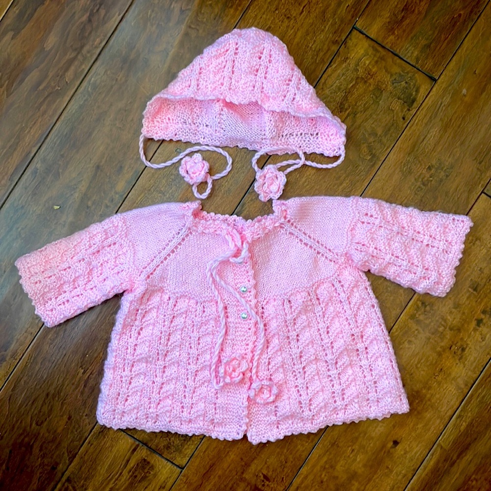 Handmade Baby Crochet Sweater and Hat